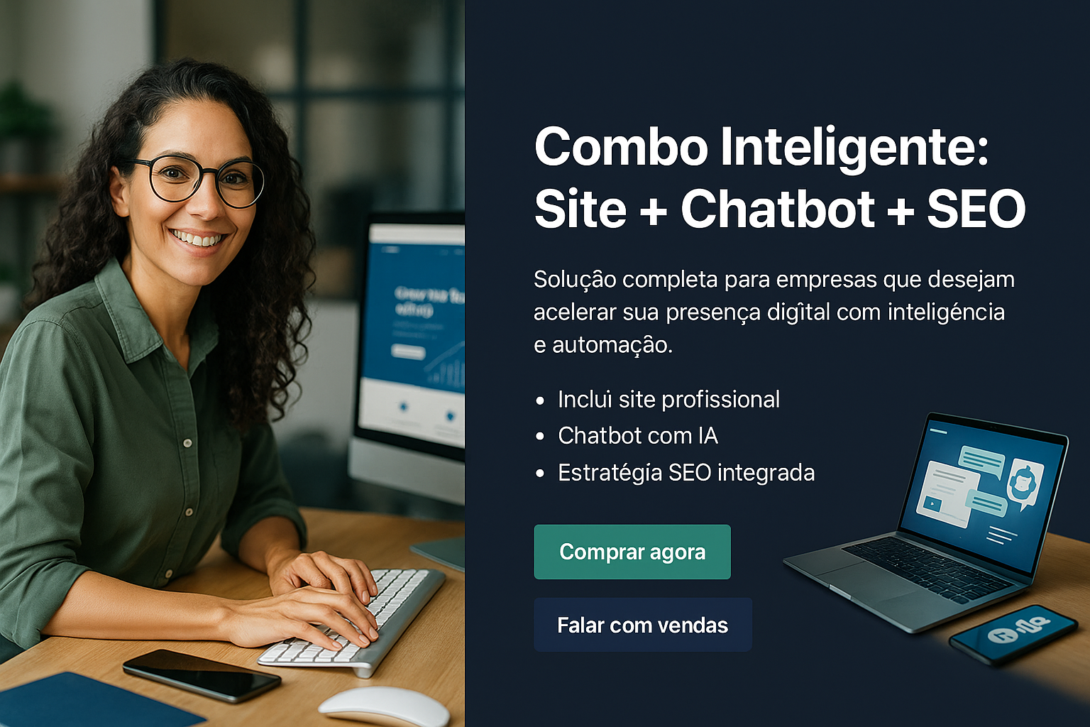 Combo Inteligente: Site + Chatbot + SEO